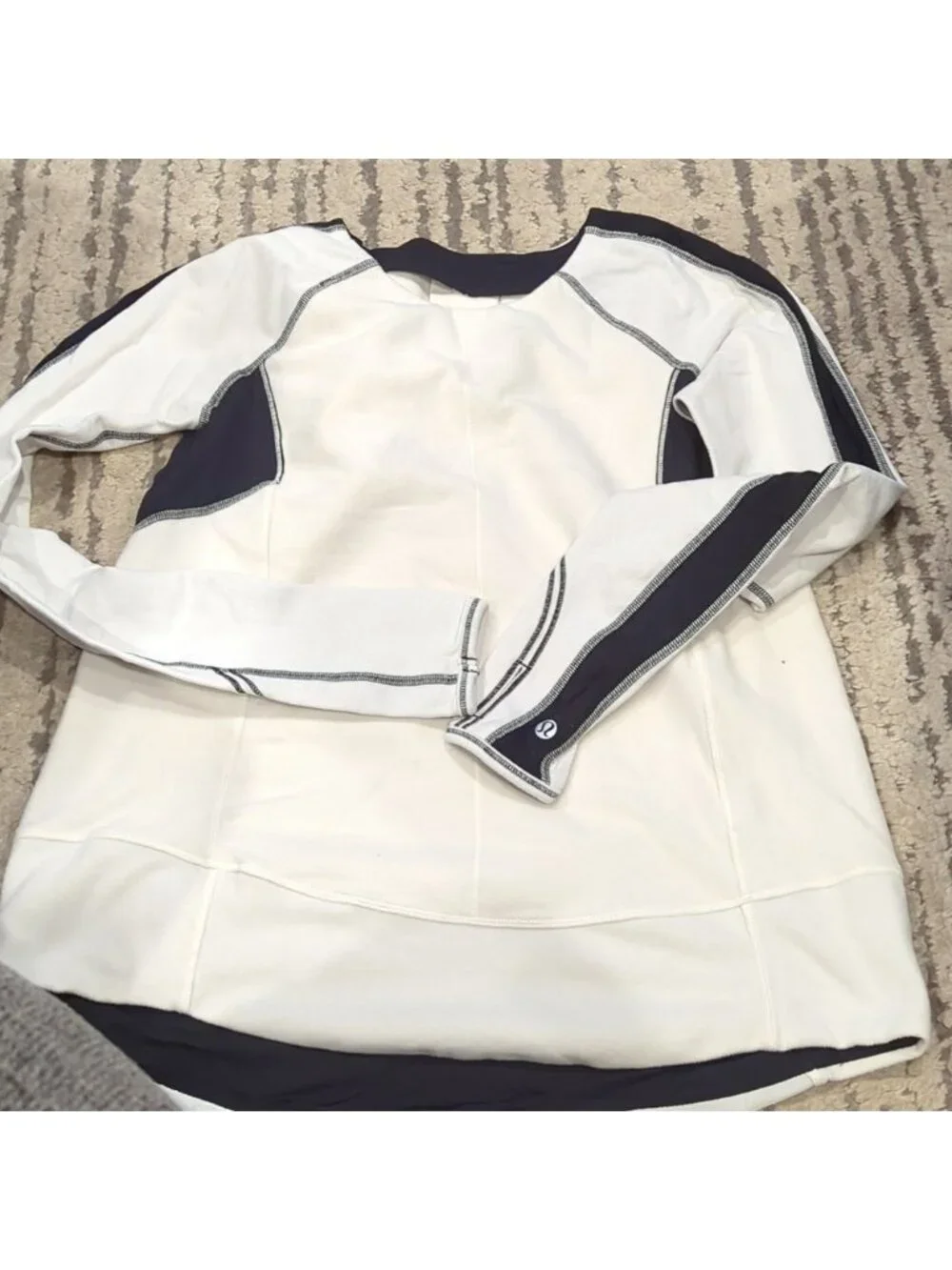 Lululemon Run: Bold In The Cold Long Sleeve Polar Cream / Black